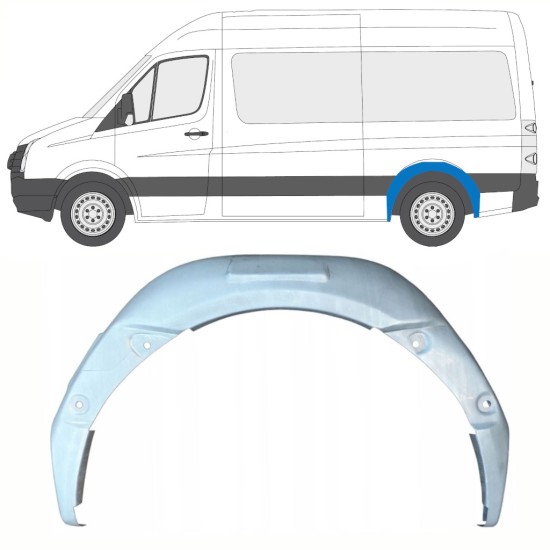 Aizmugurējā riteņa iekšējā arka priekš Volkswagen Crafter 2005-2017 / Kreisā 13898