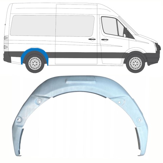 Aizmugurējā riteņa iekšējā arka priekš Volkswagen Crafter 2005-2017 / Labā 13897