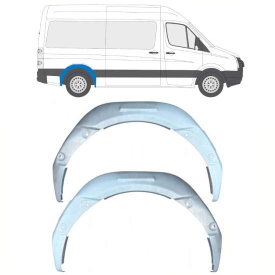 Aizmugurējā riteņa iekšējā arka priekš Volkswagen Crafter 2005-2017 / Kreisais+Labais / Komplekts 15497
