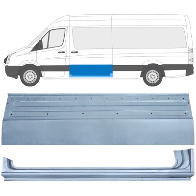 Bīdāmo durvju apakšējā loksne + sliekšņa daļa priekš Volkswagen Crafter 2005-2017 / Kreisā / Komplekts 14318