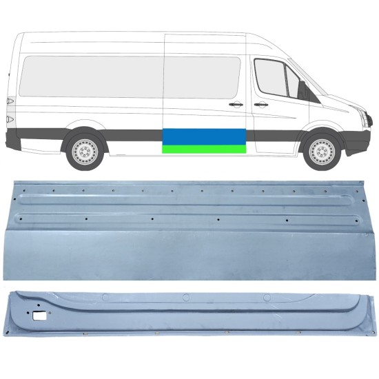 Bīdāmo durvju iekšējā un ārējā daļa priekš Volkswagen Crafter 2005-2017 / Labā / Komplekts 14319