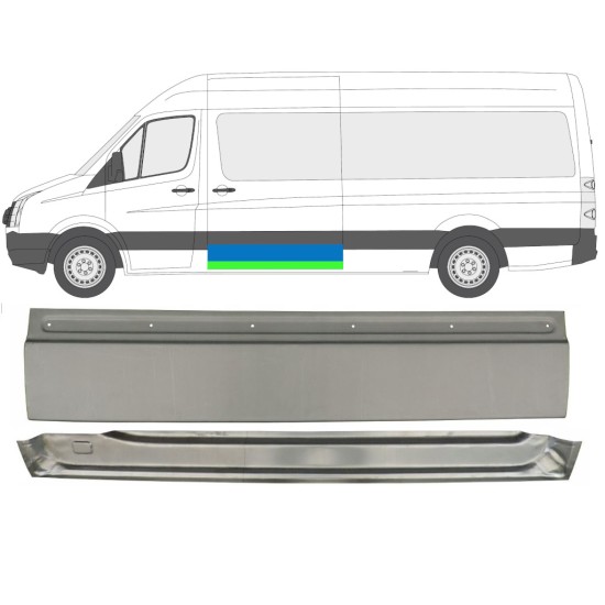 Bīdāmo durvju apakšējā loksne priekš Volkswagen Crafter 2005-2017 / Kreisā / Komplekts 14198
