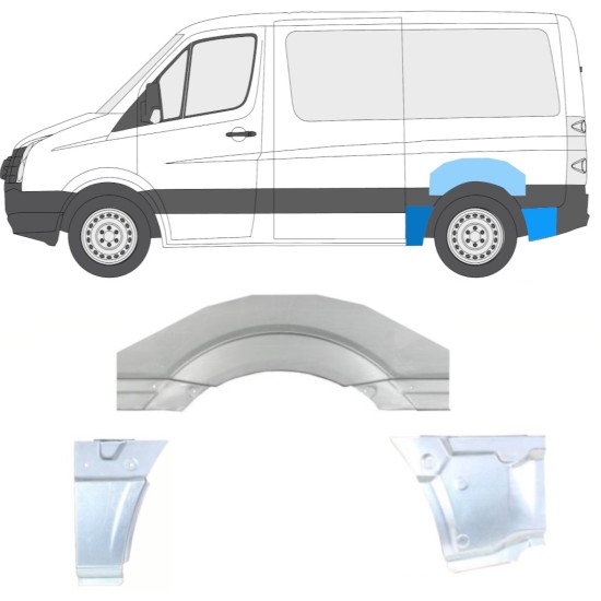 Aizmugurējā arka priekš Volkswagen Crafter 2005-2017 / Kreisā / Komplekts 14205