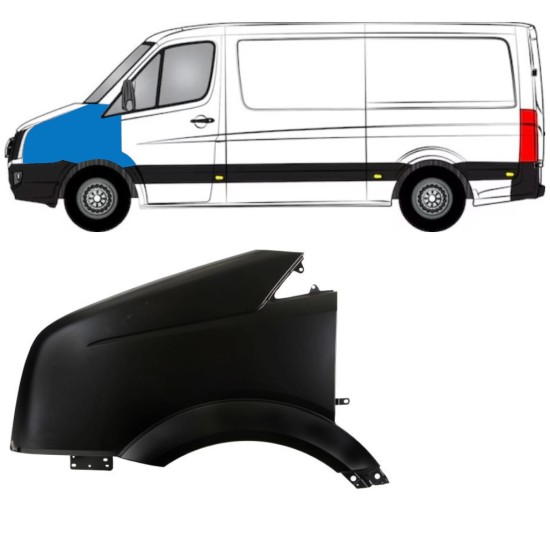 Priekšējais spārns priekš Volkswagen Crafter 2005-2017 / Kreisā 15353