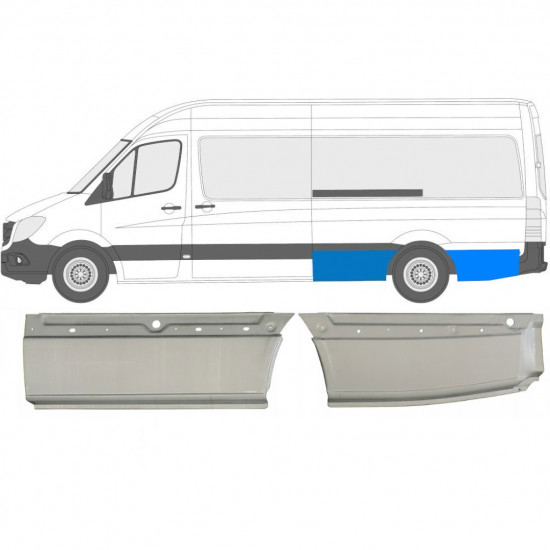 Aizmugurējā arka priekš Mercedes Sprinter 2006- / LWB / Kreisā / Komplekts 10514