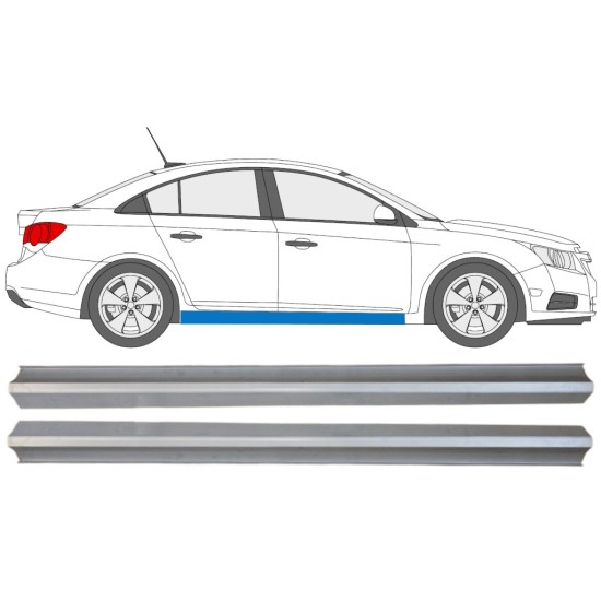 Sliekšņa apakšējā daļa priekš Chevrolet Cruze 2009-2014 / Kreisais+Labais / Komplekts 15103 Sliekšņa apakšējā daļa priekš Chevrolet Cruze 2009-2014 / Kreisais+Labais / Komplekts 15103
