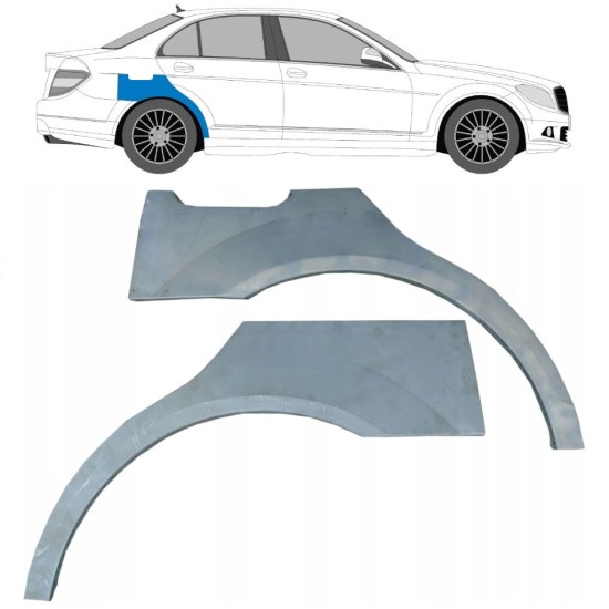 Aizmugurējā arka priekš Mercedes C-Class W204 2007-2014 / Kreisais+Labais / Komplekts 10410