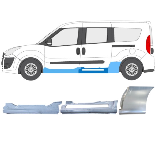 Remontdaļu komplekts priekš Fiat Doblo 2010-2022 / Kreisā / 15001