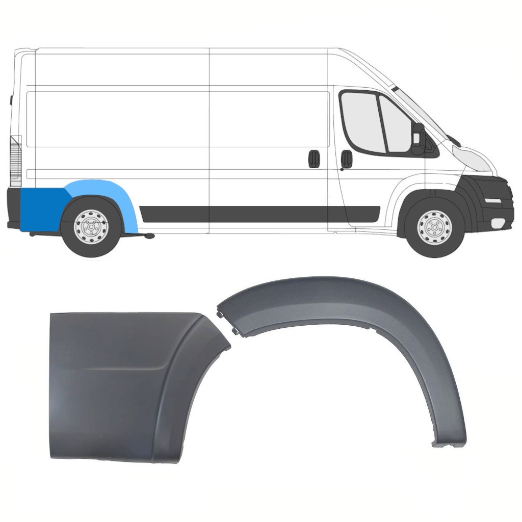Aizmugurējā Spārna Joslu Komplekts Priekš Fiat Ducato 2006-2018 / Labā / 8472