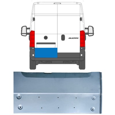 Aizmugurējo durvju panelis priekš Fiat Ducato 2006-2014 / Kreisā 14535