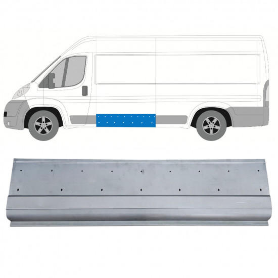 Sānu ārējā daļa ar atverēm sloksnei priekš Fiat Ducato 2006-  / Kreisā 12446