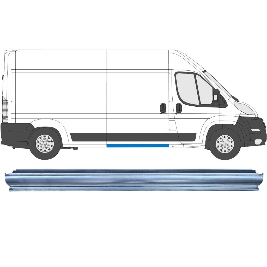 Bīdāmo Durvju Slieksnis Priekš Fiat Ducato 2006-2025 / Kreisais = Labais (Simetrisks) 5947