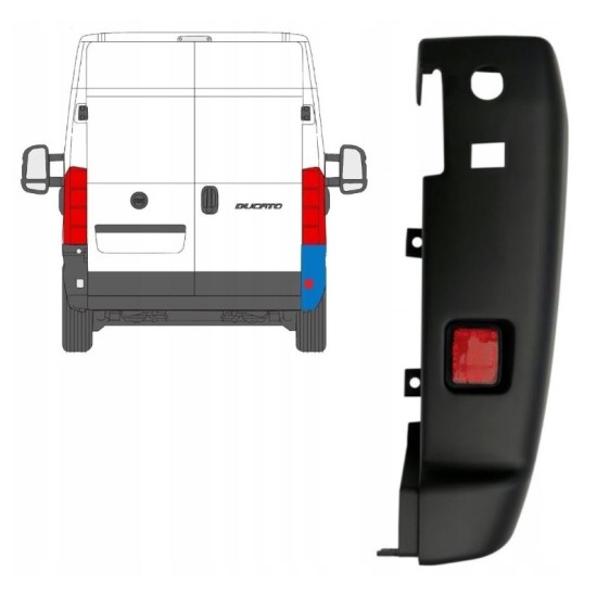 Aizmugurējā bufera stūris 180 grādi priekš Fiat Ducato 2018- / Kreisā 16024