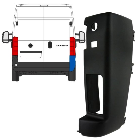 Aizmugurējā bufera stūris 180 grādi priekš Peugeot Boxer 2018- / Labā 15438