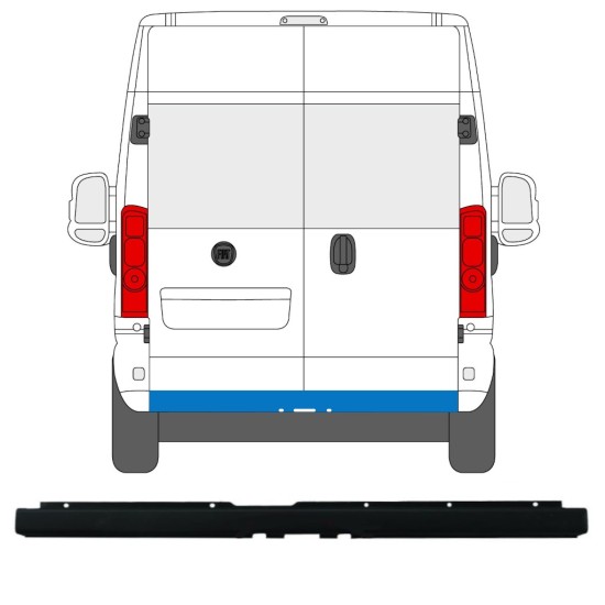 Aizmugurējais bamperis ar atveri sakabes āķim priekš Peugeot Boxer 2018- 16165