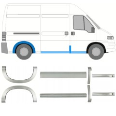 Slieksnis + aizmugurējā spārna daļa priekš Fiat Ducato 1994-2006 / Komplekts 11517