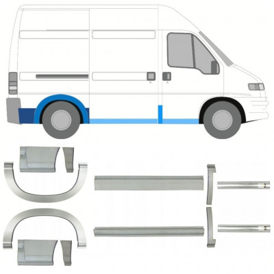 Slieksnis + aizmugurējā spārna daļa priekš Fiat Ducato Boxer Relay 1994-2006 / SWB / Komplekts 11522