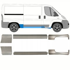 Slieksnis + aizmugurējā spārna daļa priekš Citroen Jumper 2006-2025 / Kreisais+Labais / Komplekts 13969