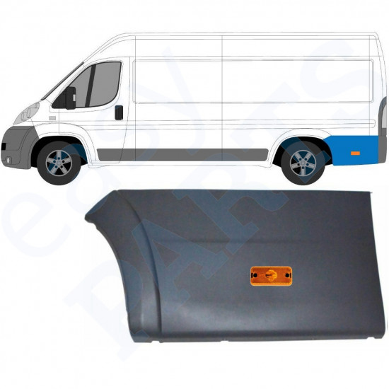 Aizmugurējā sānu josla ar lukturi priekš Fiat Ducato 2006- / LWB / Kreisā /  10681