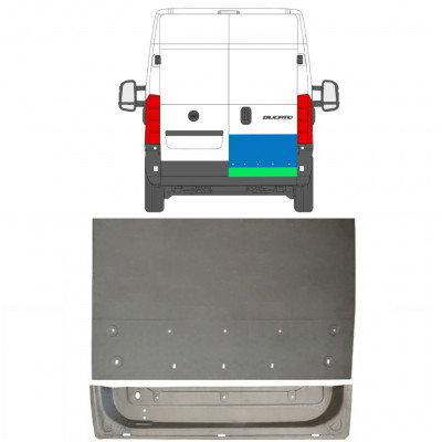 Aizmugurējo durvju panelis priekš Fiat Ducato 2006- / Labā / Komplekts 11680