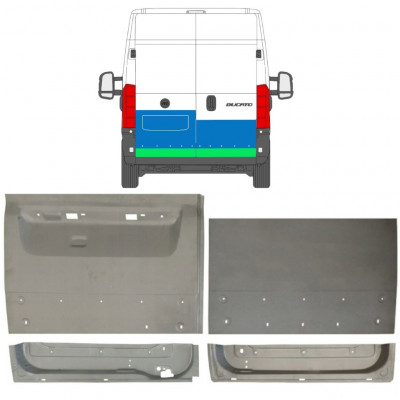 Aizmugurējo durvju panelis priekš Fiat Ducato 2006- / Komplekts 11682