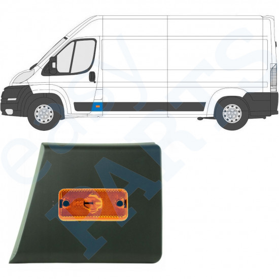 Priekšējā statņa sānu josla ar lukturi priekš Fiat Ducato 2006- / Kreisā 10677