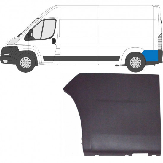 Aizmugurējā spārna sānu josla priekš Fiat Ducato 2006- / Kreisā 6553