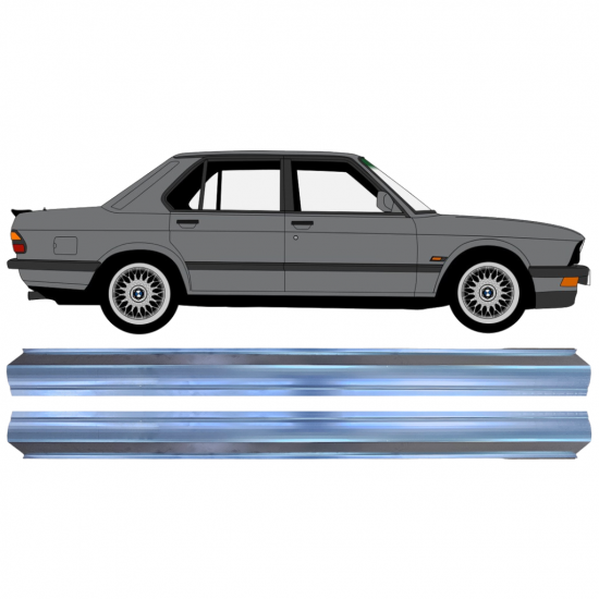 Slieksnis priekš BMW 5 E28 1981-1987 / Kreisais = Labais (simetrisks) / Komplekts 9963