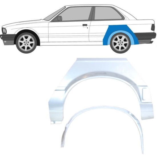 Aizmugurējā arka iekšējā un ārējā daļa priekš BMW 3 E30 1987-1994 / Kreisā / Komplekts 10852