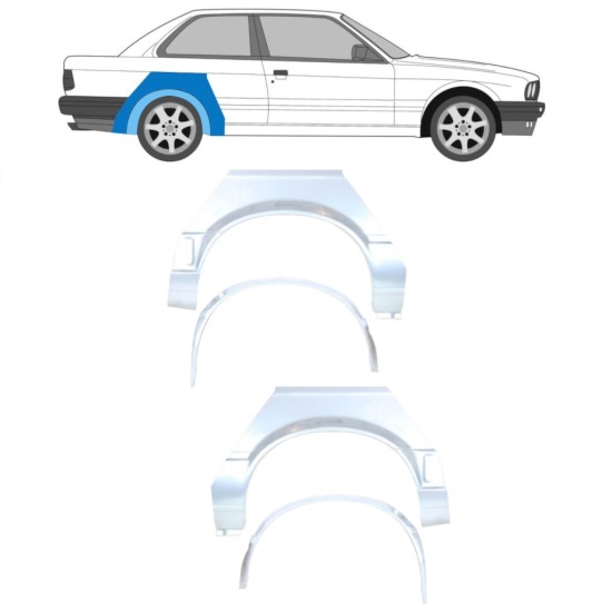 Aizmugurējā arka iekšējā un ārējā daļa priekš BMW 3 E30 1987-1994 / Komplekts 10853