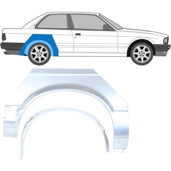 Aizmugurējā arka iekšējā un ārējā daļa priekš BMW 3 E30 1982-1987 / Labā / Komplekts 10848