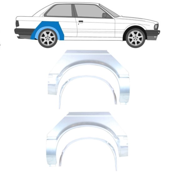 Aizmugurējā arka iekšējā un ārējā daļa priekš BMW 3 E30 1982-1987 / Komplekts 10850