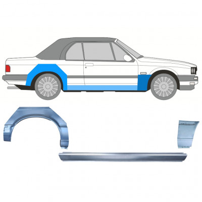 Slieksnis + priekšējā spārna daļa + aizmugurējā spārna daļa priekš BMW 3 E30 1985-1987 CABRIO / Labā / Komplekts 12571