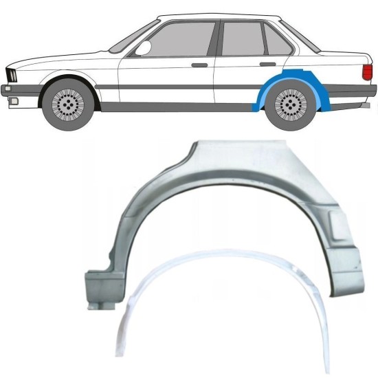 Aizmugurējā arka iekšējā un ārējā daļa priekš BMW 3 E30 1987-1994 / Kreisā / Komplekts 10861