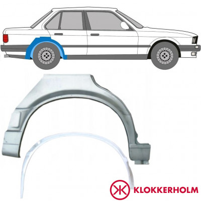 Aizmugurējā arka iekšējā un ārējā daļa priekš BMW 3 E30 1987-1994 / Labā / Komplekts 10860