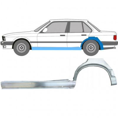 Slieksnis + aizmugurējā spārna daļa priekš BMW 3 E30 1987-1994 / Kreisā / Komplekts 11241