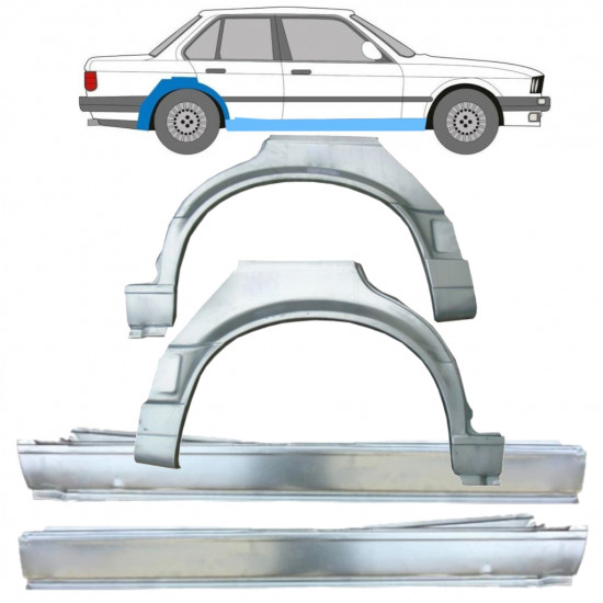 Slieksnis + aizmugurējā spārna daļa priekš BMW 3 E30 1987-1994 / Komplekts 11242