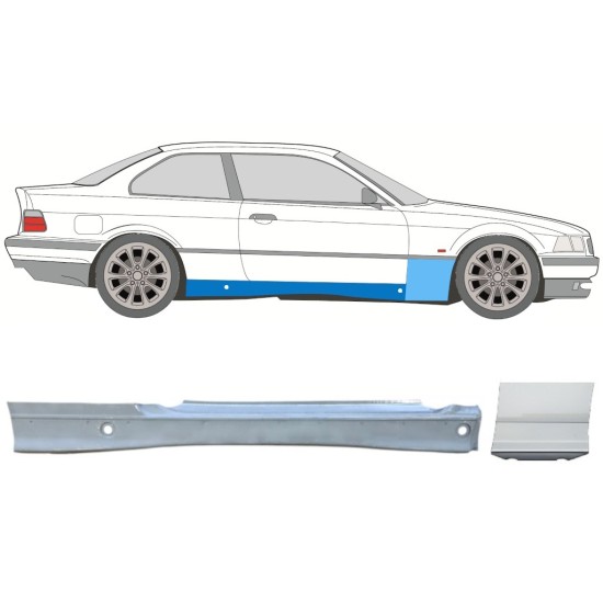 Pilns slieksnis + priekšējā spārna daļa priekš BMW 3 E36 1990-2000 / Labā / COUPE / Komplekts 17021