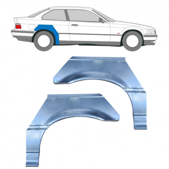 Aizmugurējā arka priekš BMW E36 3 Cabrio 1990-2000 / Kreisais+Labais / COUPE / Komplekts 6392