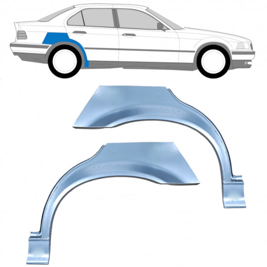 Aizmugurējā arka priekš BMW 3 E36 1990-2000  / Kreisais+Labais / SEDAN / Komplekts 6393