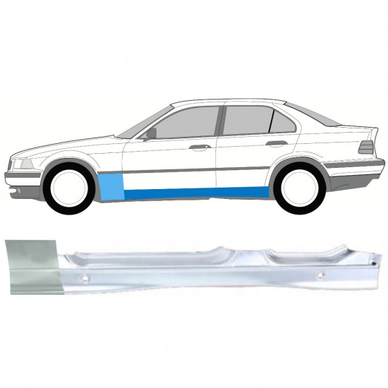 Slieksnis + priekšējā spārna daļa priekš BMW 3 E36 1990-2000 / Kreisā / Komplekts 11206