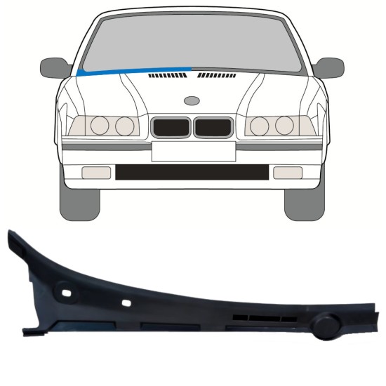 Vējstikla apakšējā daļa priekš BMW 3 E36 1990-2000 / Labā / COMBI / SEDAN / COMPACT 16898