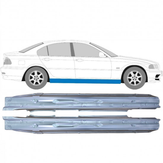 Pilns slieksnis priekš BMW E46 3 1998-2005 / Kreisais+Labais / Komplekts 9949