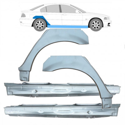 Slieksnis + aizmugurējā spārna daļa priekš BMW E46 3 1998-2005 / Komplekts 11245