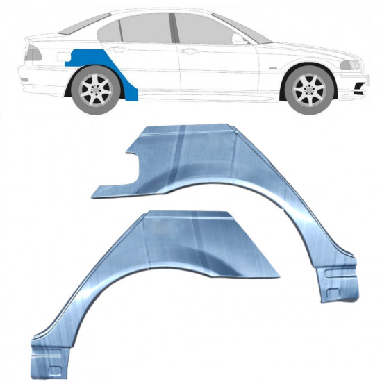 Aizmugurējā arka priekš BMW E46 3 1998-2005 / Kreisais+Labais / Komplekts 6204