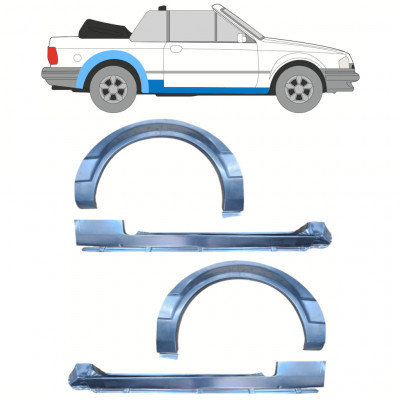 Slieksnis + aizmugurējā spārna daļa priekš Ford Escort 1981-1990  CABRIO / Komplekts 12588