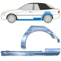 Slieksnis + aizmugurējā spārna daļa priekš Ford Escort 1990-2000  CABRIO / Kreisā / Komplekts 12590