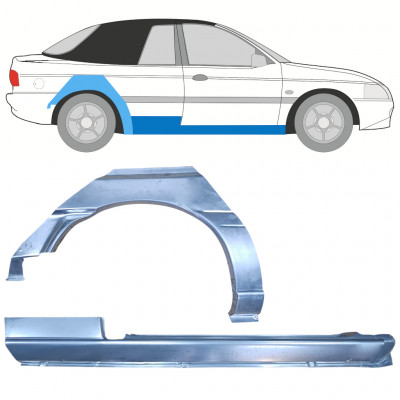 Slieksnis + aizmugurējā spārna daļa priekš Ford Escort 1990-2000  CABRIO / Labā / Komplekts 12589