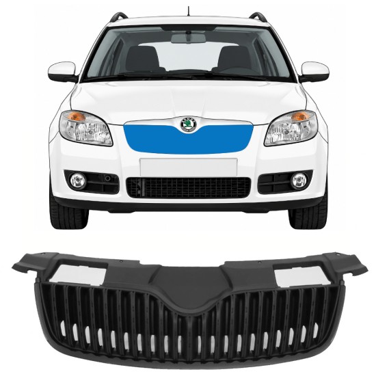 Melns režģis priekš Skoda Fabia II 2007-2010 7524