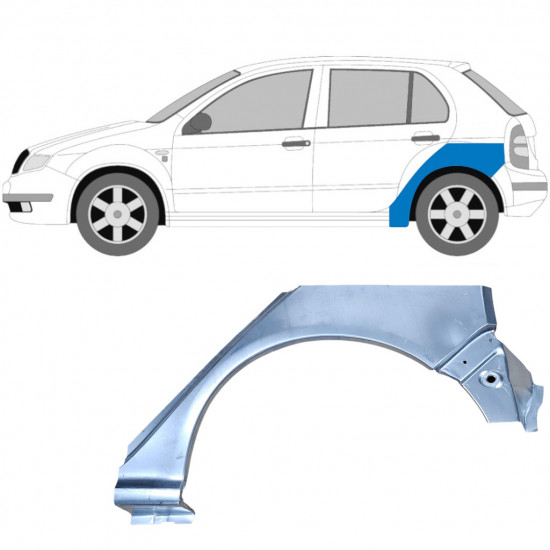 Aizmugurējā arka priekš Skoda Fabia 1999-2007 / Kreisā 6995